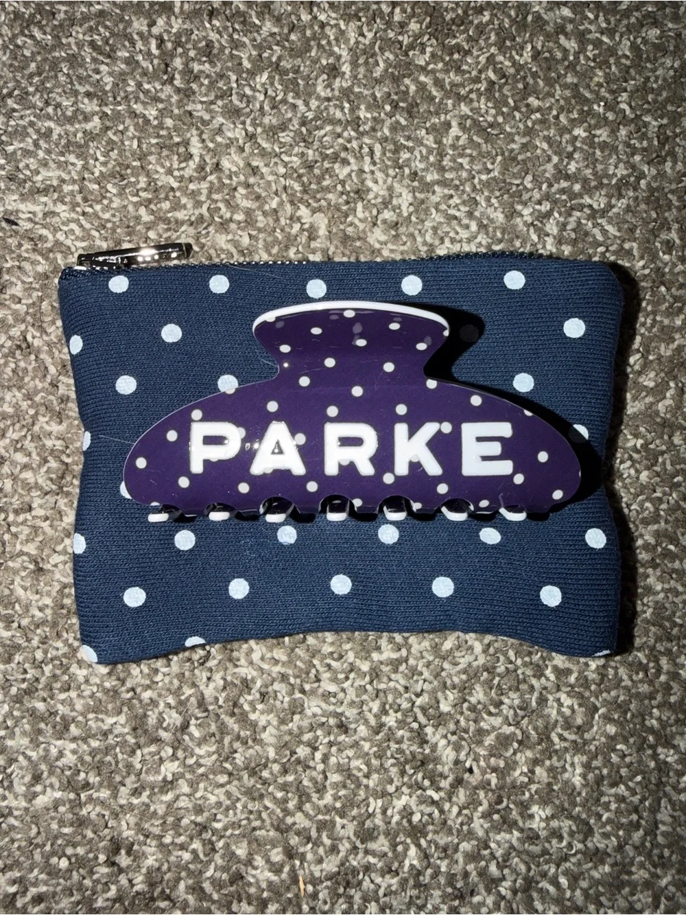 Parker Navy Polka Dot Hair Claw - Women's Hair Accessory